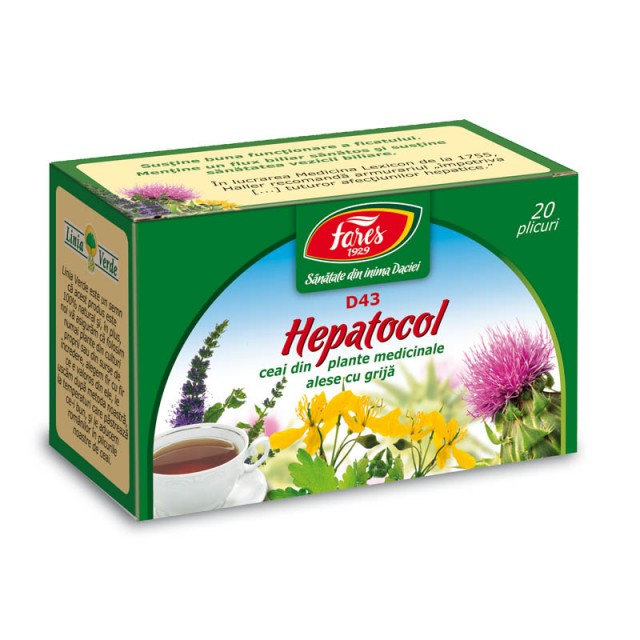 Ceai Hepatocol D43 - 20 pl Fares