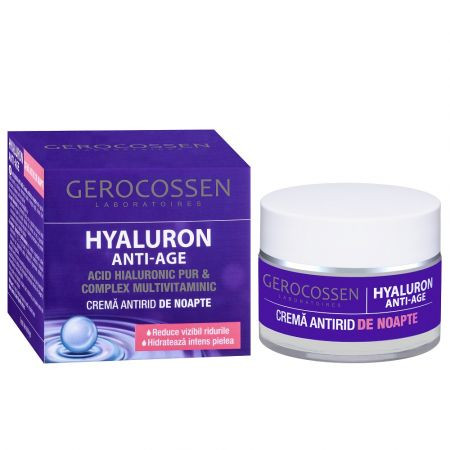 Crema antirid de noapte Hyaluron cu acid hialuronic pur - 50 ml