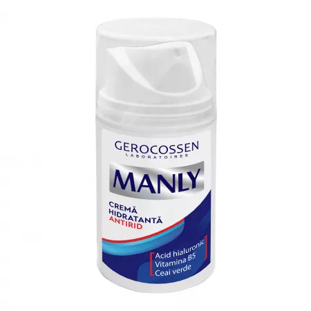 Crema hidratanta antirid cu acid hialuronic pentru barbati Manly - 75 ml