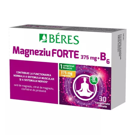 Magneziu forte 375 mg + B6 - 30 cpr