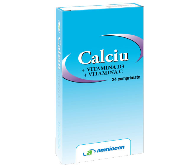 Calciu + Vitamina D3 + Vitamina C - 24 cps