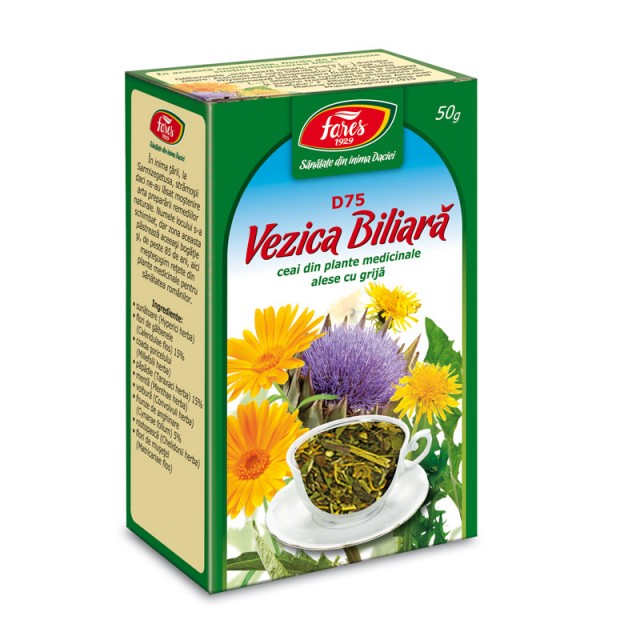 Ceai Vezica Biliara D75 - 50 gr Fares