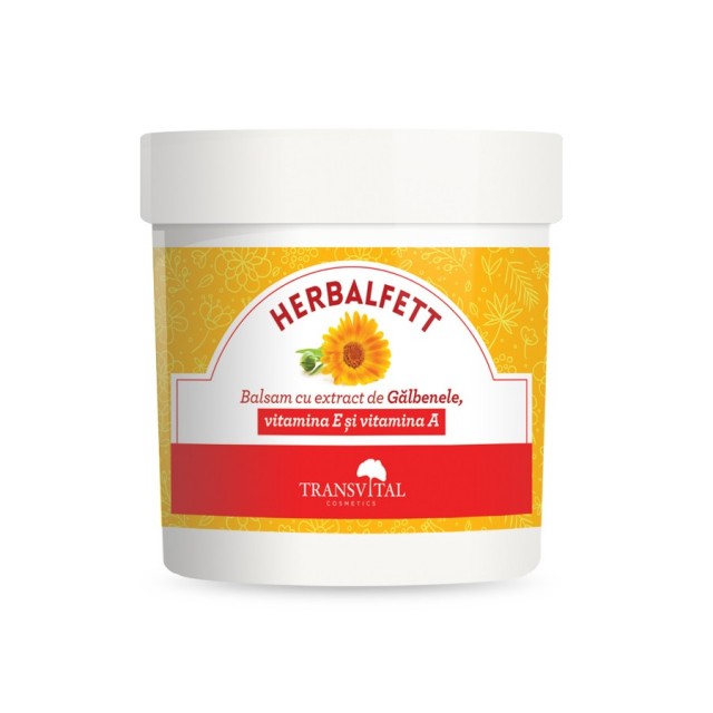 Herbalfett - Balsam cu extract de galbenele, vitamina A si E - 250 ml