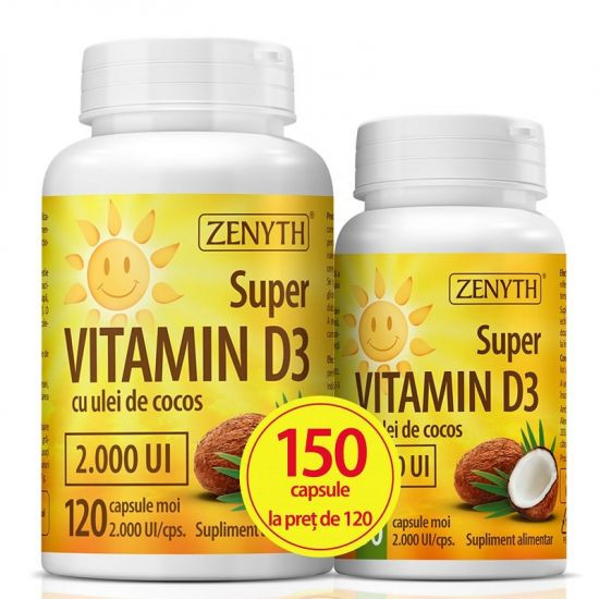 Super Vitamin D3 2000UI - 120 cps + 30 cps
