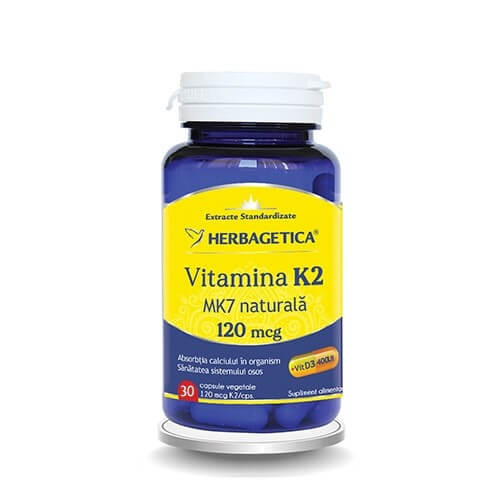 Vitamina K2 MK7 naturala 120 mcg - 30 cps