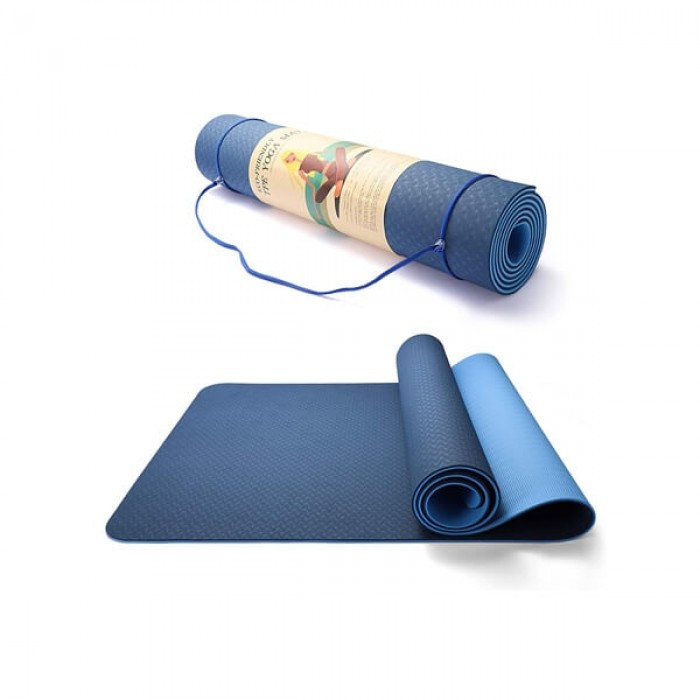Covor de yoga TPE 183 x 61 cm, YJD001, Hiperlion-Albastru