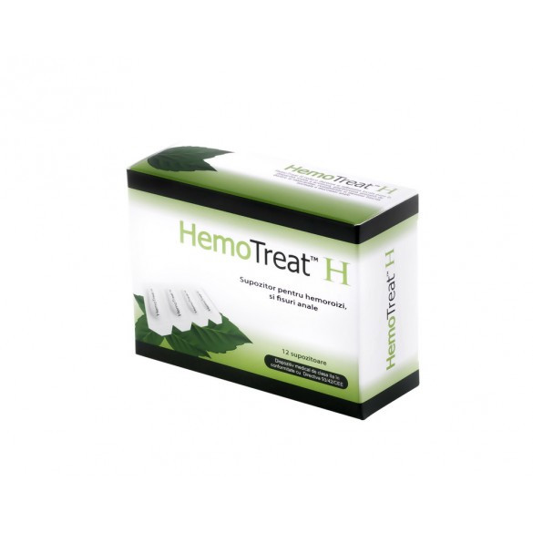 Supozitoare pentru hemoroizi si fisuri anale HemoTreat H - 12 bucati