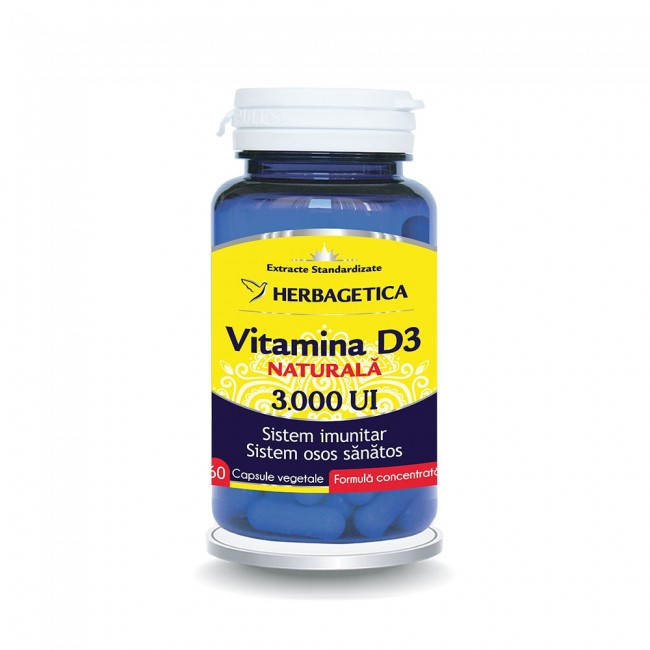 Vitamina D3 Naturala 3000 UI - 60 cps