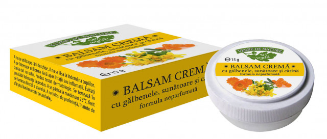 Balsam crema cu galbenele, sunatoare si catina - 15 g