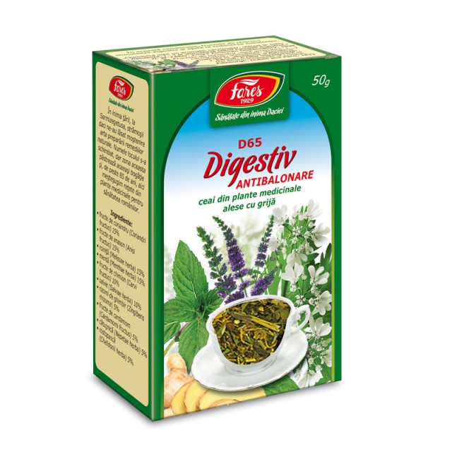 Ceai Digestiv Antibalonare D65 - 50 g Fares