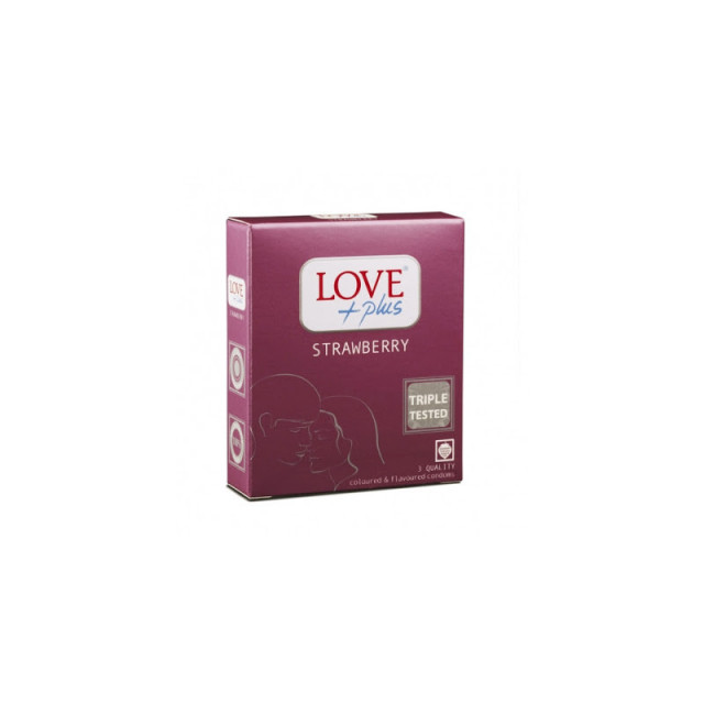 Prezervative Love Plus Strawberry - 3 buc
