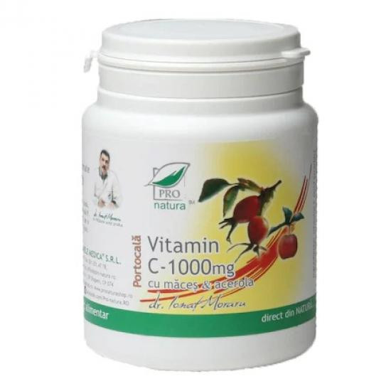 Vitamina C 1000 mg cu Acerola Portocale cu macese - 100 cpr