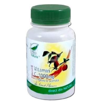 Vitamina C 1000 mg cu Acerola Zmeura cu macese - 60 cpr