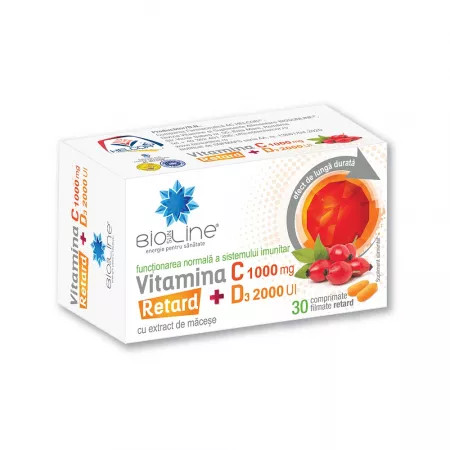 Vitamina C 1000 mg Retard + D3 2000 UI - 30 cpr