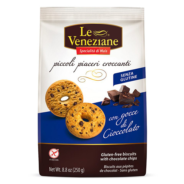 Biscuiti cu Bucati de Ciocolata fara Gluten - 250 g - Le Veneziane