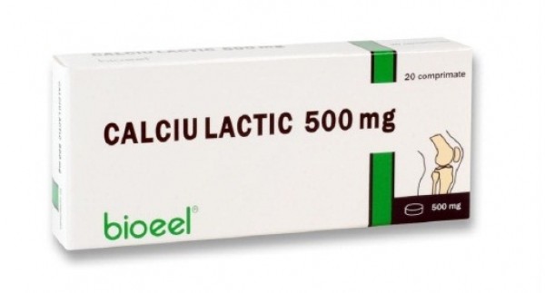 Calciu Lactic 500 mg - 20 cpr - Bioeel
