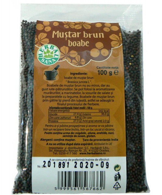 Mustar Brun boabe - 100 g Herbavit