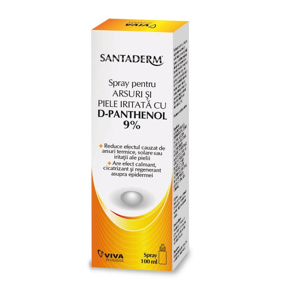 Spray pentru arsuri cu D-Panthenol 9%, Santaderm - 100 ml