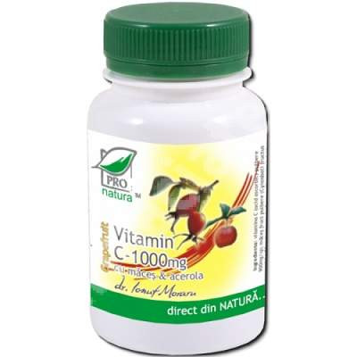 Vitamina C 1000 mg cu Acerola Grapefruit cu macese - 100 cpr