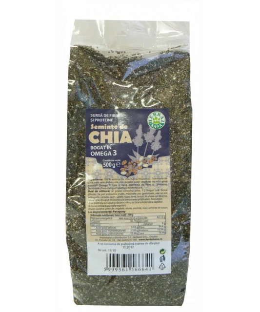 Seminte de Chia - 500 g Herbavit