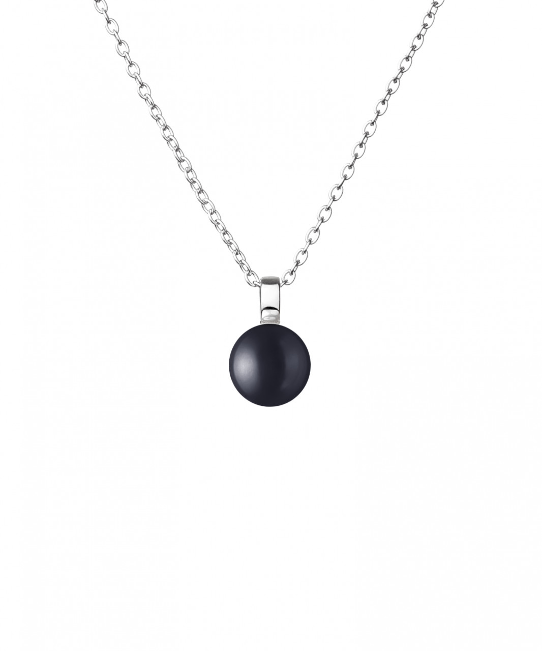 Colier argint 925 cu perla naturala neagra, jw420