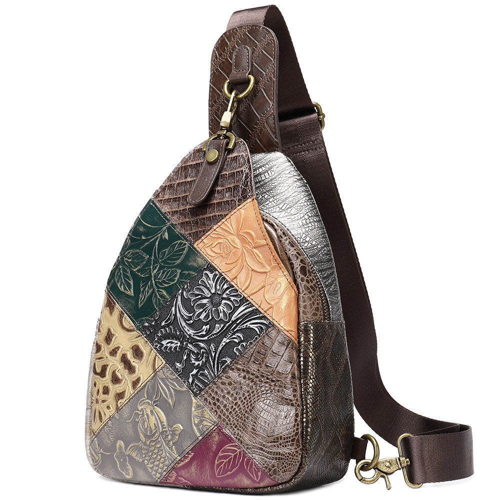 Rucsac dama, Jayleen GT1508, piele naturala, multicolor