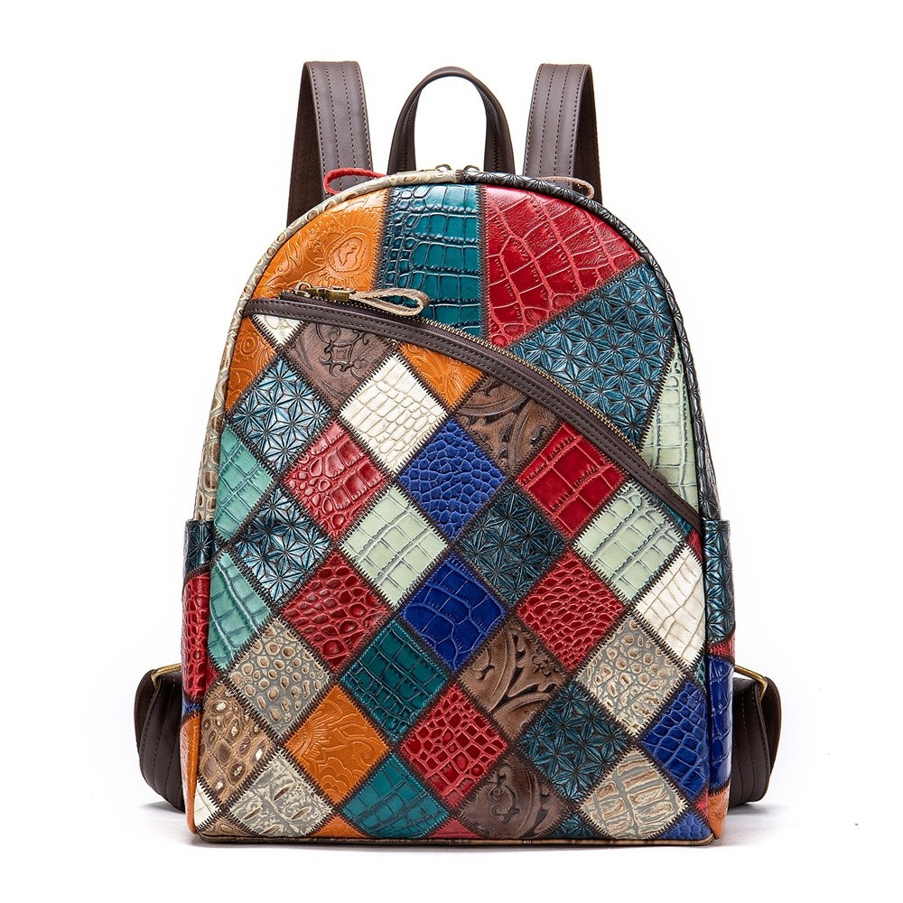 Rucsac dama Mey GT1051, piele naturala, multicolor