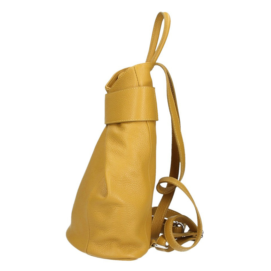 Rucsac pentru dama, Stella GT1855, piele naturala, galben