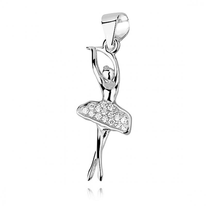 Pandantiv argint 925, jw205, model balerina, placat cu rodiu
