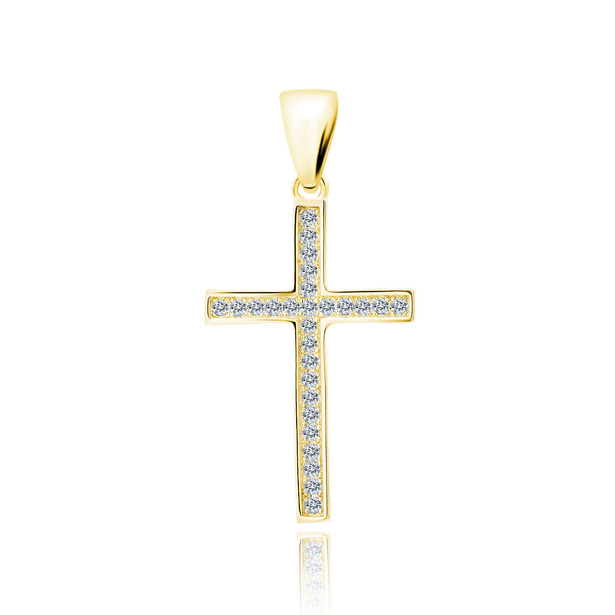 Pandantiv argint 925, jw324, model cu cruciulita, placat cu aur 14k
