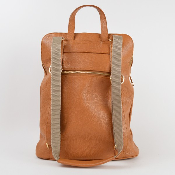 Rucsac dama Patrizia GT1296, piele naturala, cognac