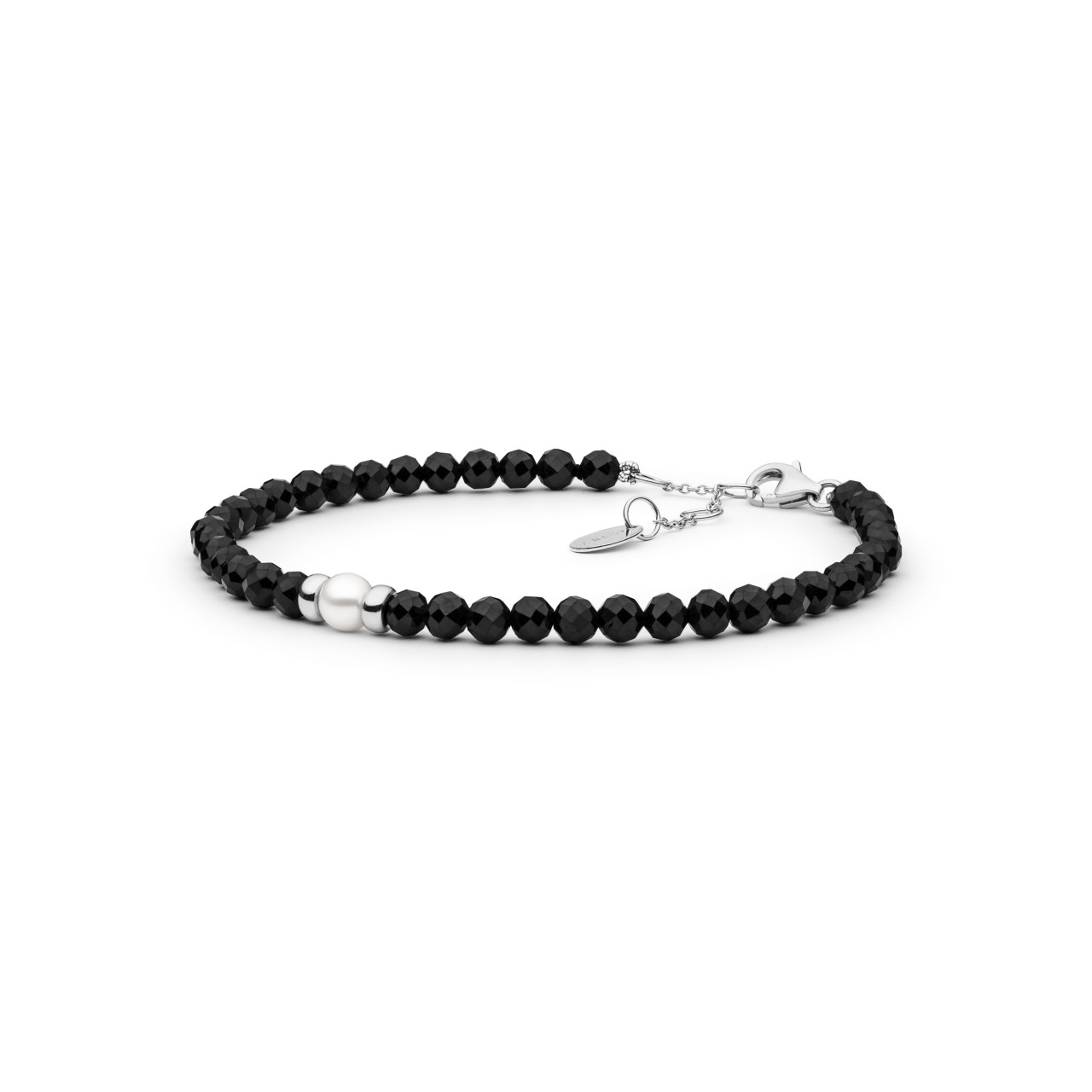 Bratara perla naturala alba si pietre spinel ,jw418