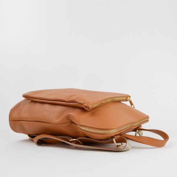 Rucsac dama Patrizia GT1296, piele naturala, cognac