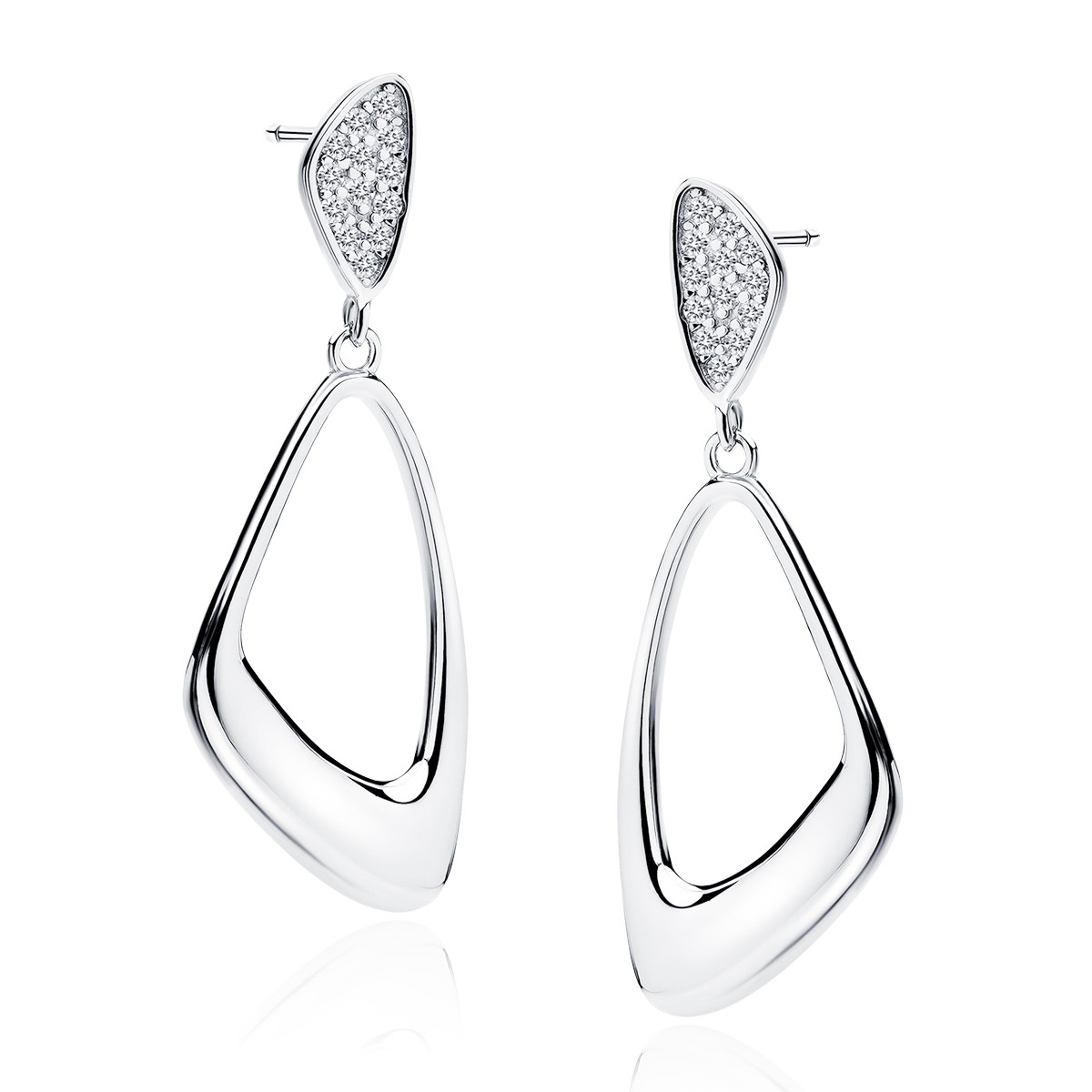 Cercei argint 925, jw235, model elegant, placati cu rodiu