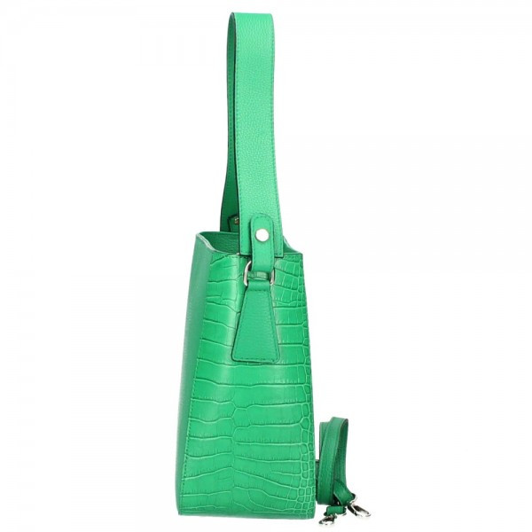 Geanta dama Mara GT1175, piele naturala, verde
