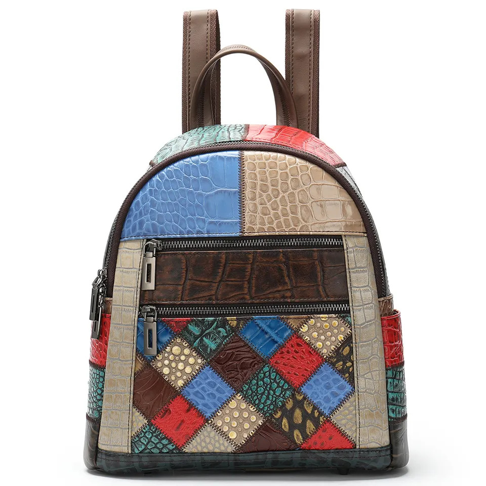 Rucsac dama, Artemis GT2078, piele naturala, Multicolor