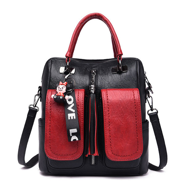 Rucsac dama, belinda gt2097, negru/rosu