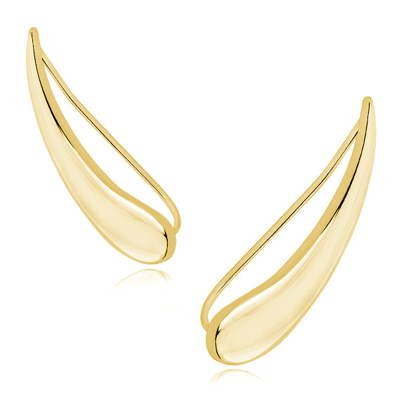 Cercei ear cuffs argint 925, jw263, placat cu aur