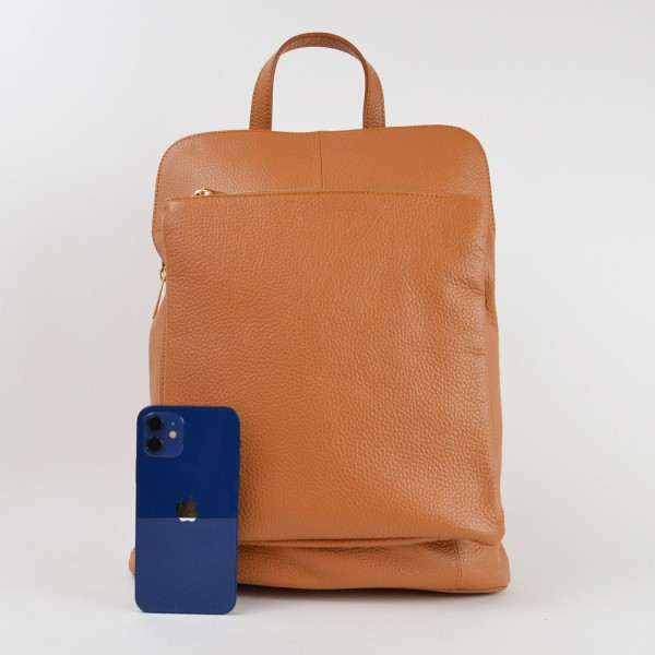 Rucsac dama Patrizia GT1296, piele naturala, cognac