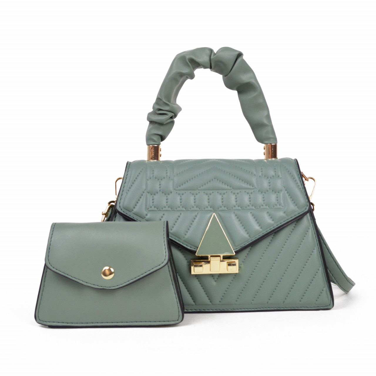 Set 2 piese, Geanta dama GT1657 Daria, verde