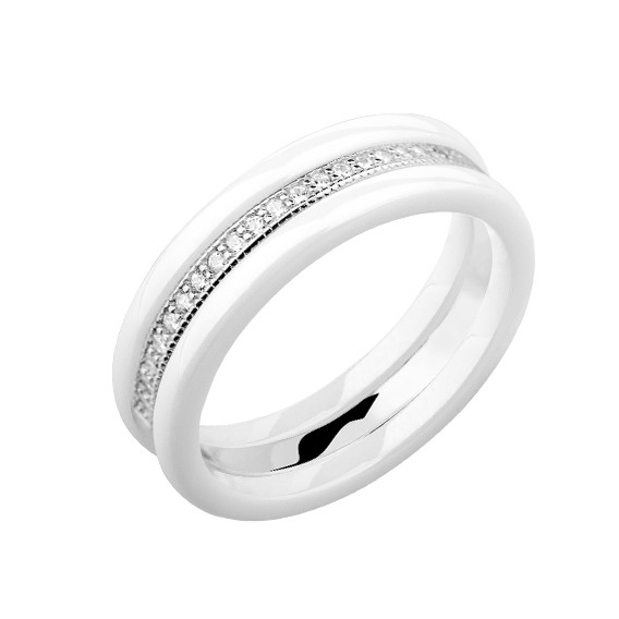 Inel argint 925, jw345, cu pietre zirconia si ceramica
