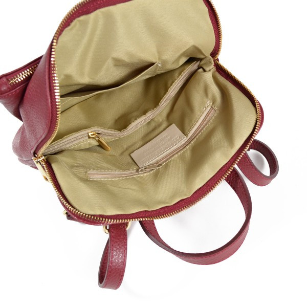 Rucsac dama Zamila GT1561, piele naturala, bordo