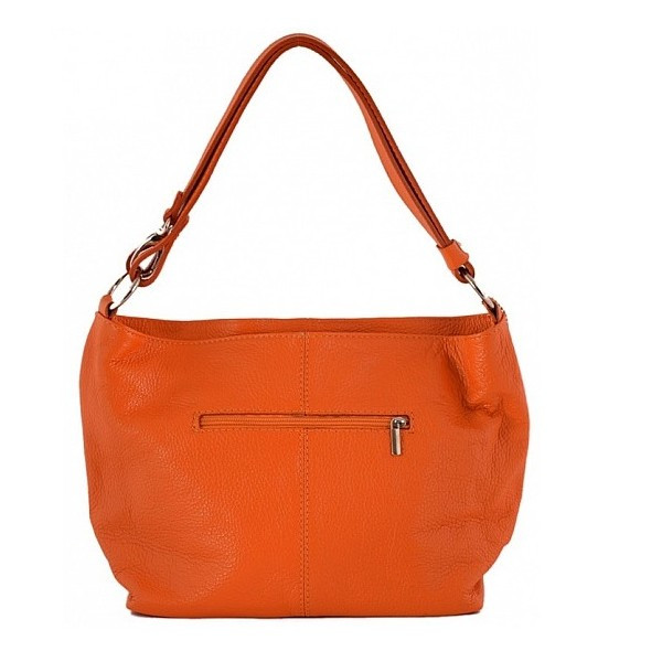 Geanta dama Lorella GT1150, piele naturala, model orange
