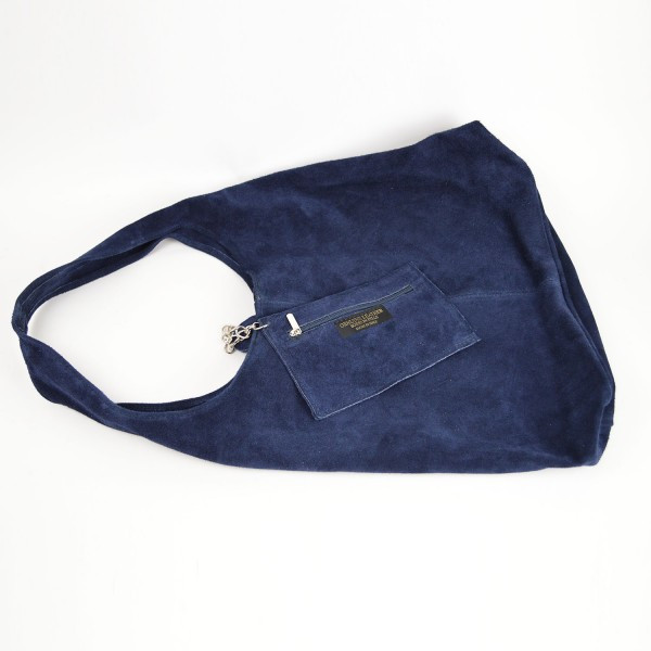 Geanta dama Monica GT1192, piele intoarsa, albastru