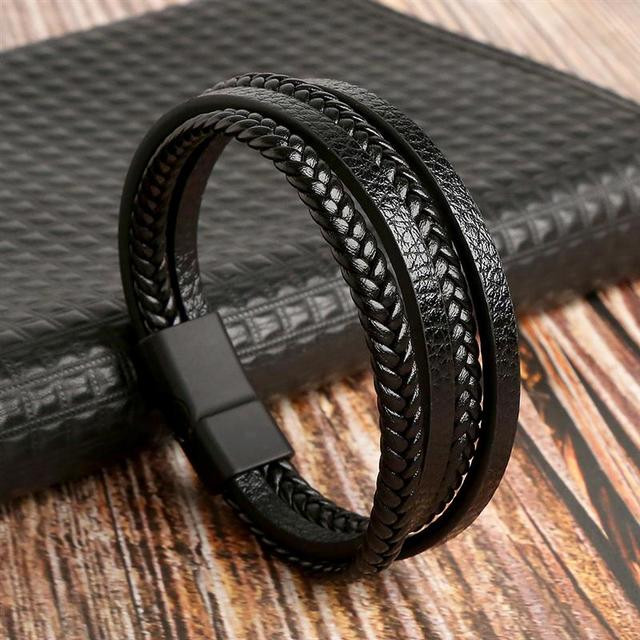 Bratara barbati , bt1, negru