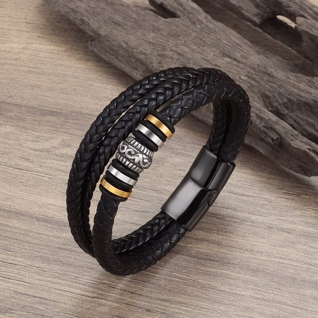 Bratara barbati , bt19, negru