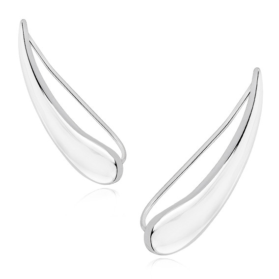 Cercei ear cuffs argint 925, jw265, placat cu rodiu