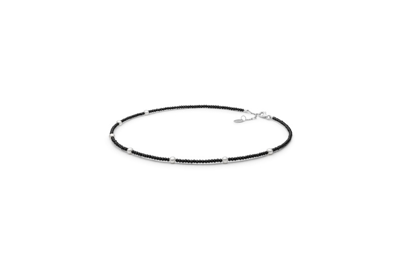 Colier cu pietre spinel si perle albe JW457