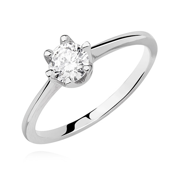 Inel logodna argint 925, jw335, model cu zirconiu, placat cu rodiu