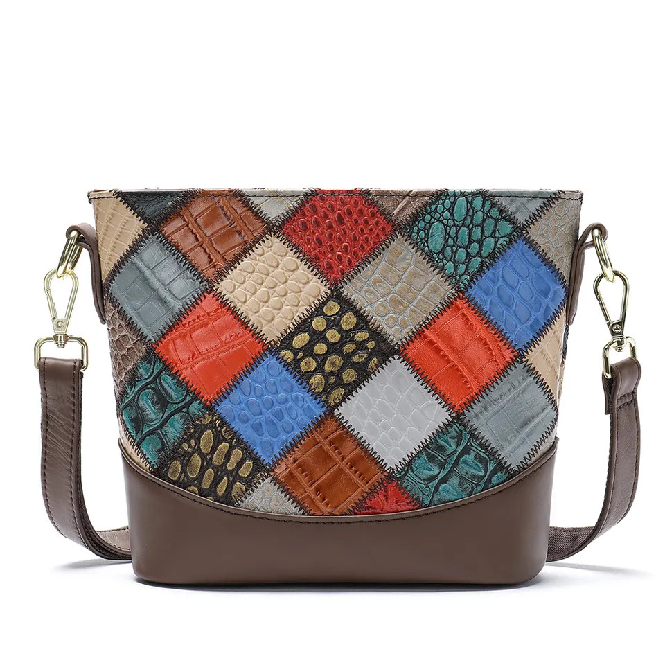 Geanta dama, saya gt2077, piele naturala, multicolor